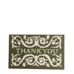 Mini Thank You Cards Pack 6 Olive Green