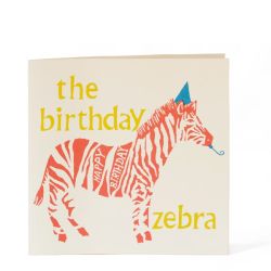 The Birthday Zebra Greetings Card