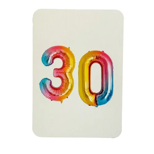 Canonbury Press Balloon Number 30 Greetings Card