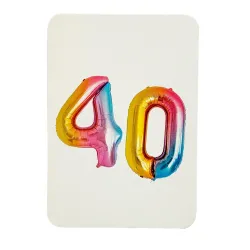 Canonbury Press Balloon Number 40 Greetings Card