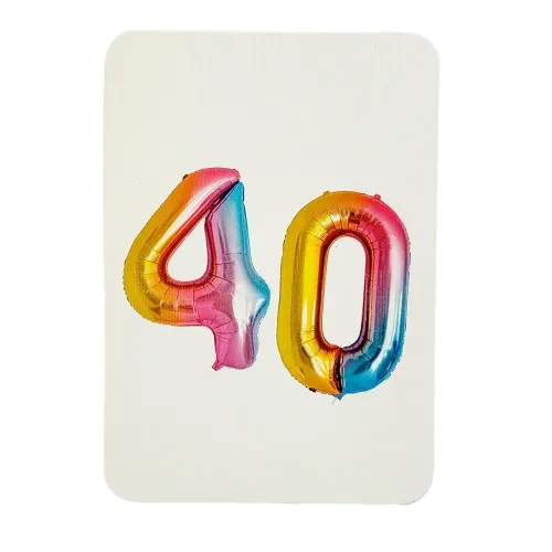 Canonbury Press Balloon Number 40 Greetings Card