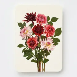 Canonbury Press Garden Dahlias Greetings Card