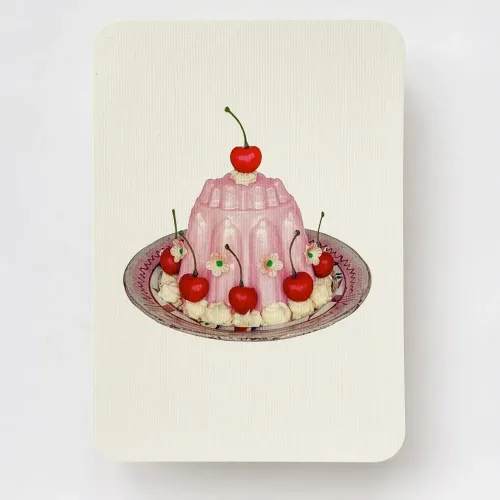 Canonbury Press Rose Petal Cream Blancmange Greetings Card