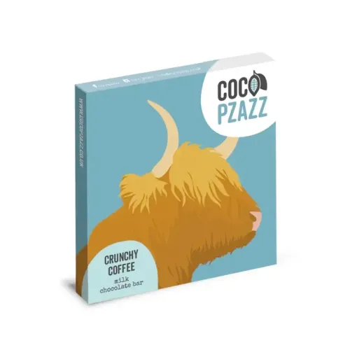 Coco Pzazz Fiddy and Mabel Crunchy Coffee Milk Chocolate Bar