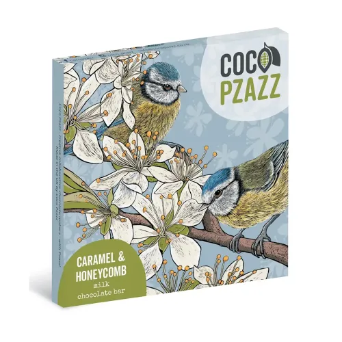 Coco Pzazz Fox and Boo Caramel and Honeycomb Milk Chocolate Bar
