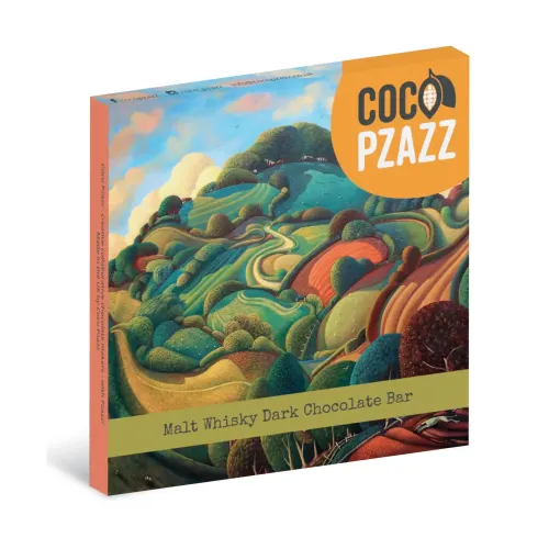 Coco Pzazz Malt Whisky Dark Chocolate Bar Countryside