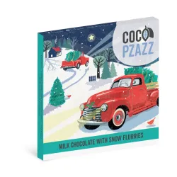 Coco Pzazz Milk Chocolate Bar with Snow Flurries Retro Truck 