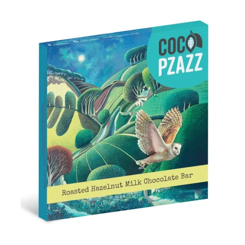 Coco Pzazz Roasted Hazelnut Milk Chocolate Bar Night Owl Flight
