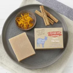 Orange and Cinnamon Goats Milk Soap Bar