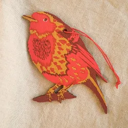 East End Press Wooden Robin Hanging Decoration