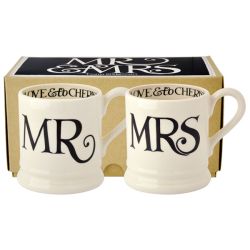 Emma Bridgwater Black Toast Mr and Mrs Mugs