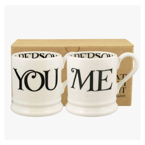 Emma Bridgewater You and Me Black Toast Mugs