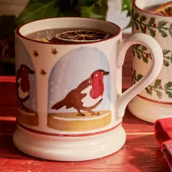 Emma Bridgewater Robin Snow Globe Half Pint Mug