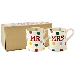 Emma Bridgewater Polka Dot Mr and Mrs Mugs