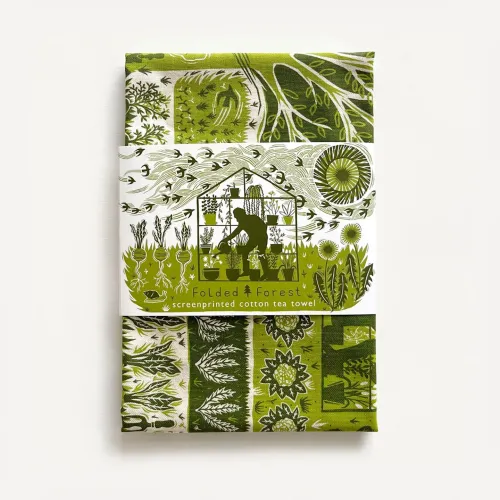 Folded Forest Allotment Tea Towel
