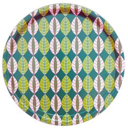 Gabrielle Good Stripe Leaves 31cm Round Tray