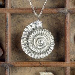 Glover and Smith Pewter Ammonite Fossil Necklace