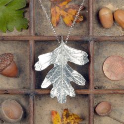 Glover and Smith Pewter Hawthorn Leaf Necklace