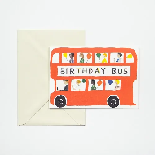 Birthday Bus Greetings Card by Hadley