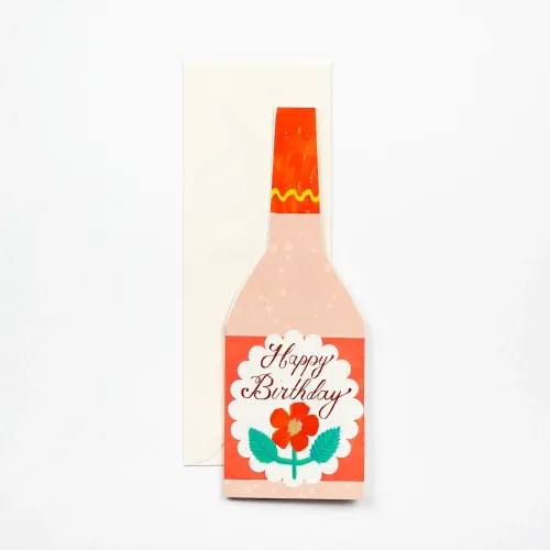 Hadley Birthday Rose Bottle Shaped Greetings Card