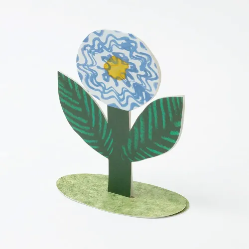Hadley Blue Flower Stand Up Greetings Card