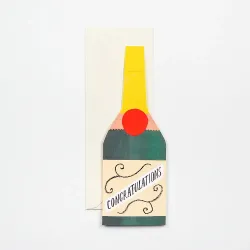 Hadley Congratulations Champagne Bottle Shaped Greetings Card