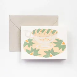 Hadley Cups and Saucers Fold Out Greetings Card