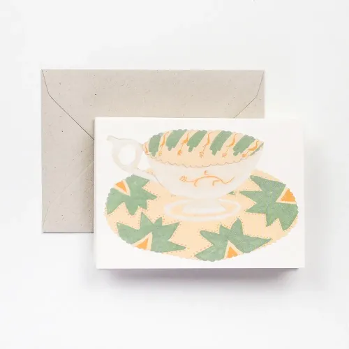 Hadley Cups and Saucers Fold Out Greetings Card