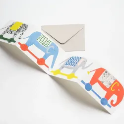 Hadley Elephant Fold Out Greetings Card
