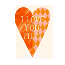 Hadley I Love You Mum Heart Shaped Greetings Card