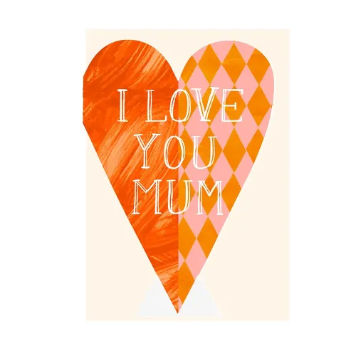 Hadley I Love You Mum Heart Shaped Greetings Card