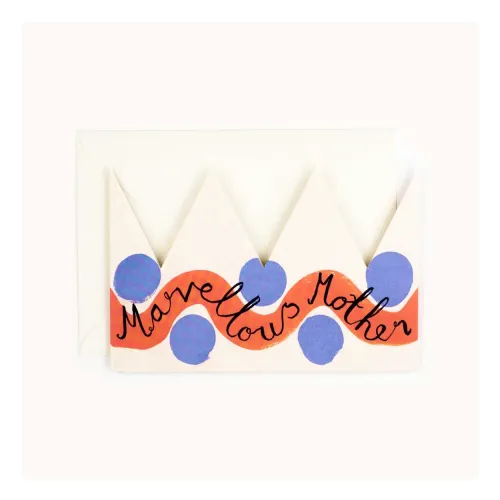 Marvellous Mother Party Hat Greetings Card