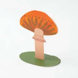 Hadley Orange Frilly Mushroom Stand Up Greetings Card