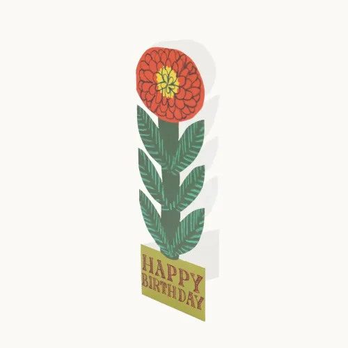 Hadley Cherry Red Flower Happy Birthday Card