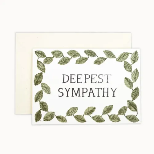 Hadley Deepest Sympathy Leaves Greetings Card