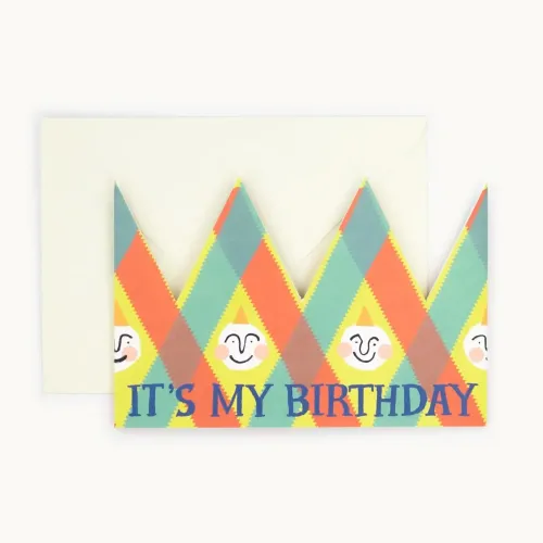 Hadley It's My Birthday Party Hat Greetings Card