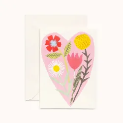 Hadley Pink Floral Heart Greetings Card