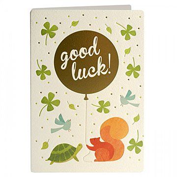 Squirrel and Tortoise Good Luck Card T2415