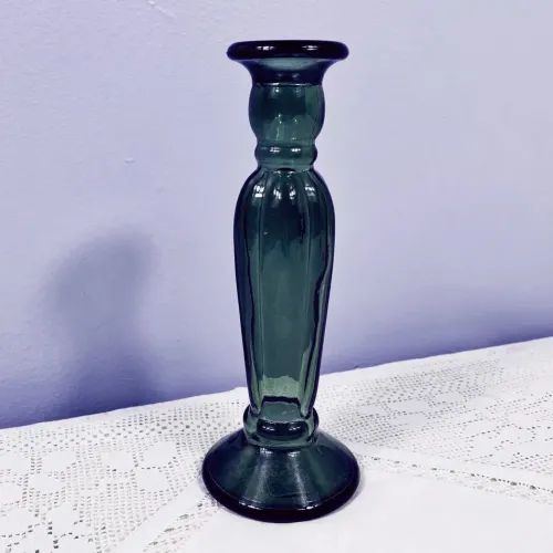 Jarapa Fluted Candle Holder Petrol Blue 22cm