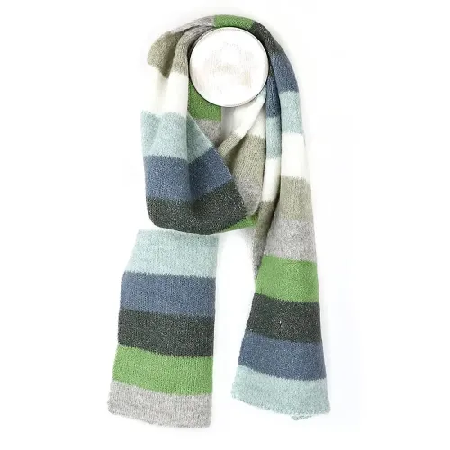 Peace of Mind Blue and Green Striped Scarf