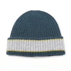 Peace of Mind Teal and Grey Men's Beanie Hat