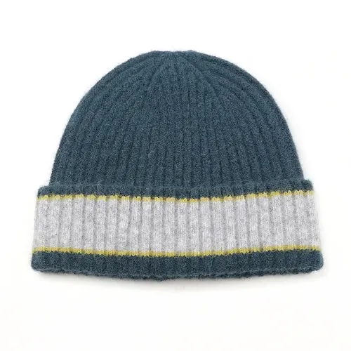 Peace of Mind Teal and Grey Men's Beanie Hat