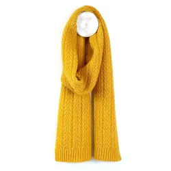 Peace of Mind Yellow Recycled Yarn Herringbone Scarf