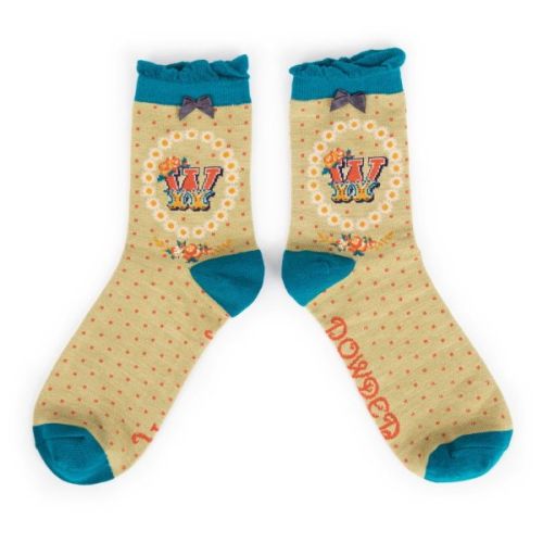 Powder Design A to Z Socks Letter W