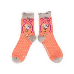 Powder Design A to Z Socks Letter F