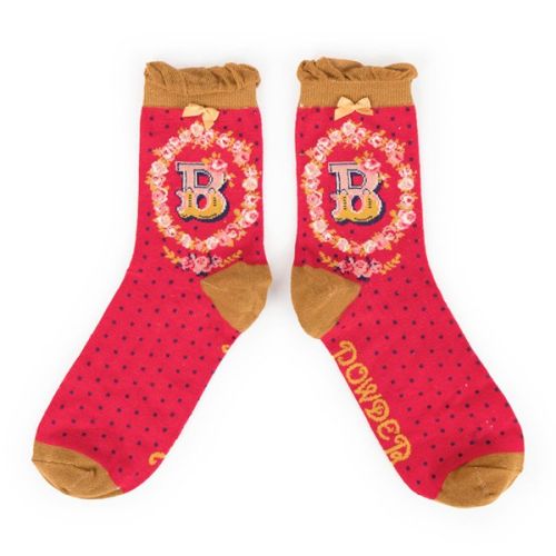 Powder Design A to Z Socks Letter B