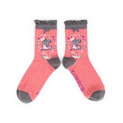 Powder Design A to Z Socks Letter E