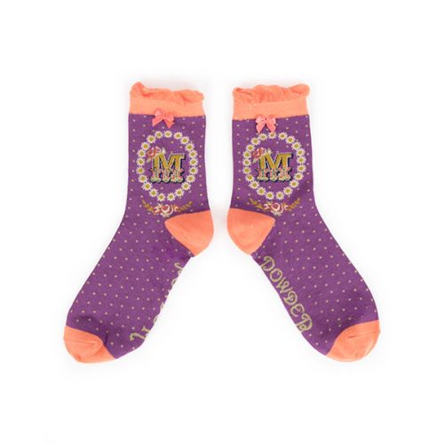 Powder Design A to Z Socks Letter M