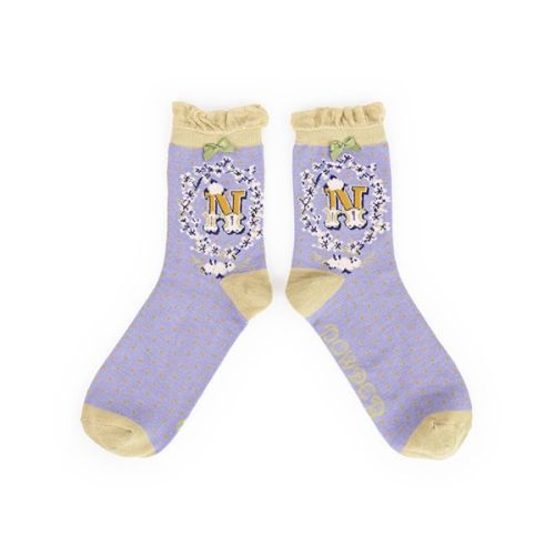 Powder Design A to Z Socks Letter N