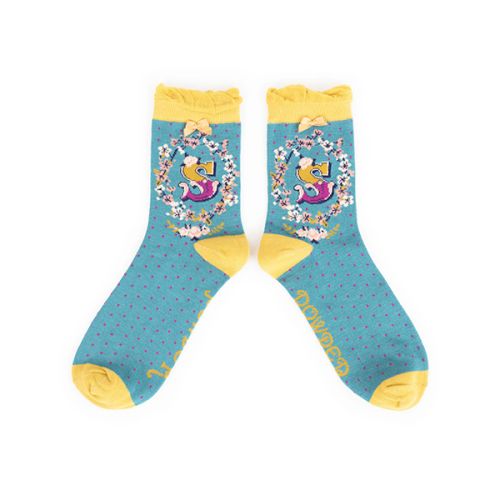 Powder Design A to Z Socks Letter S